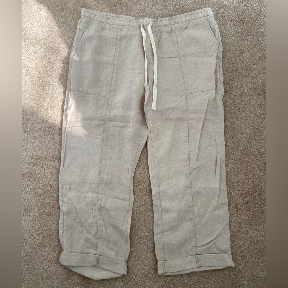 Roots XL Beige 100% Linen Pants